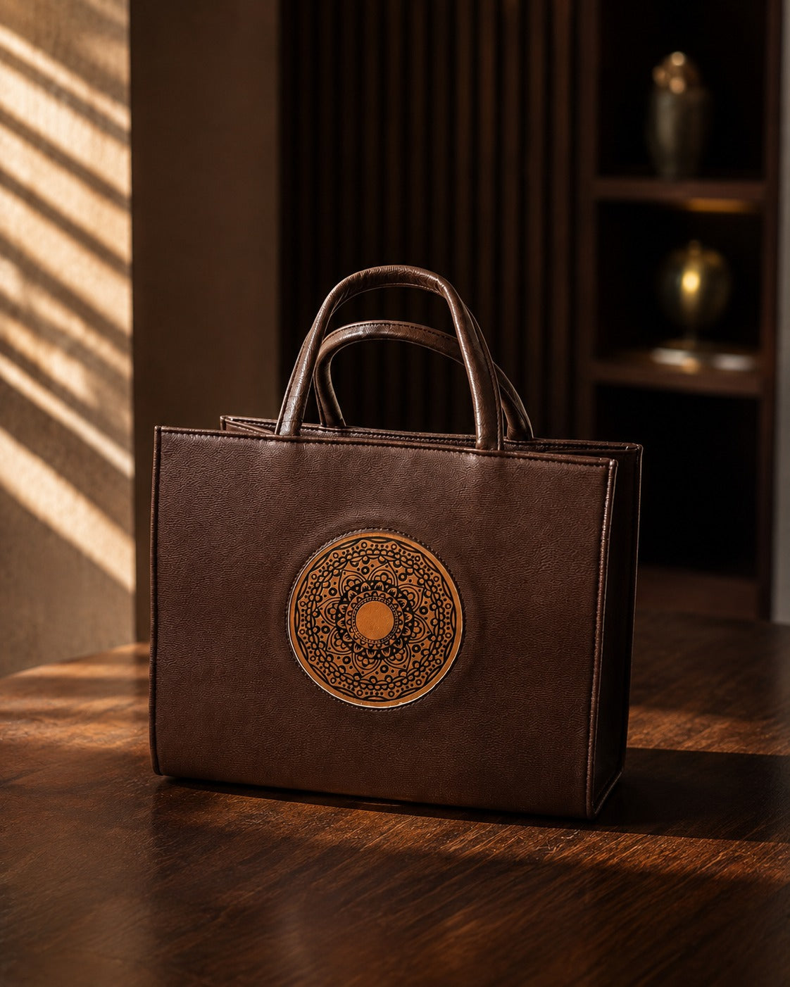 NOVA tote front view in brown