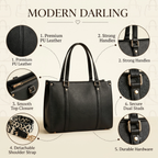 Aura structured tote bag in black