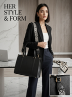 Aura structured tote bag in black